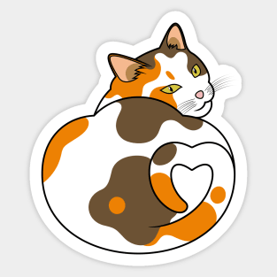 Calico Cat Loaf Love Sticker